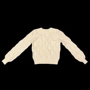 Marled Cream Cable Knit Sweater